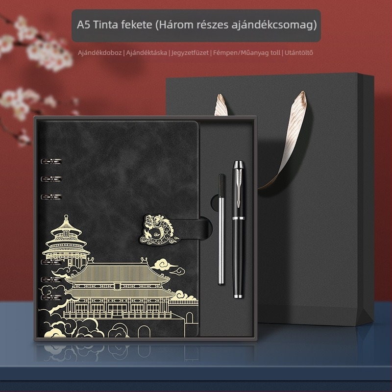 Xiwen jegyzetfüzet PU borítással és binder kötésű, 40 g papír, több mint 100 oldal, kínai stílus