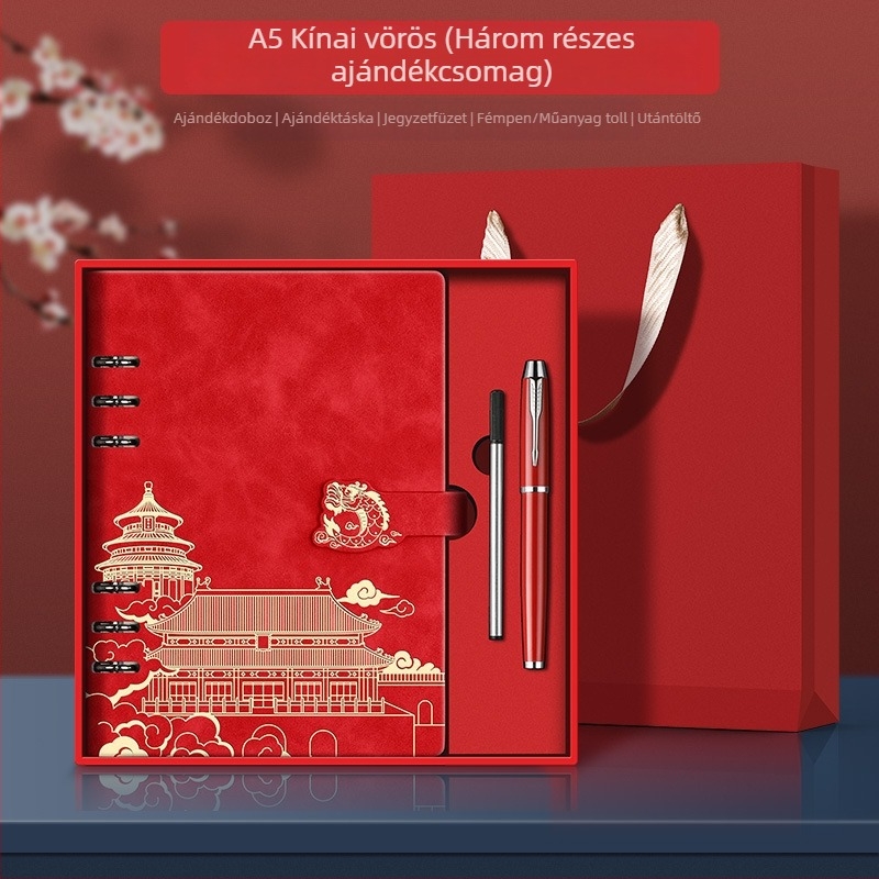 Xiwen jegyzetfüzet PU borítással és binder kötésű, 40 g papír, több mint 100 oldal, kínai stílus