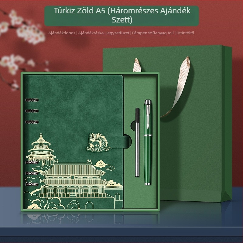 Xiwen jegyzetfüzet PU borítással és binder kötésű, 40 g papír, több mint 100 oldal, kínai stílus
