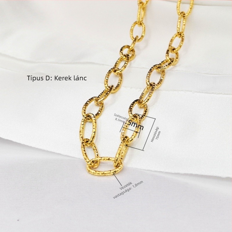 Square Jewelry rozsdamentes acél ovális virágos lánc, elektroplatált, DIY ékszerekhez – nyaklánc és karkötő