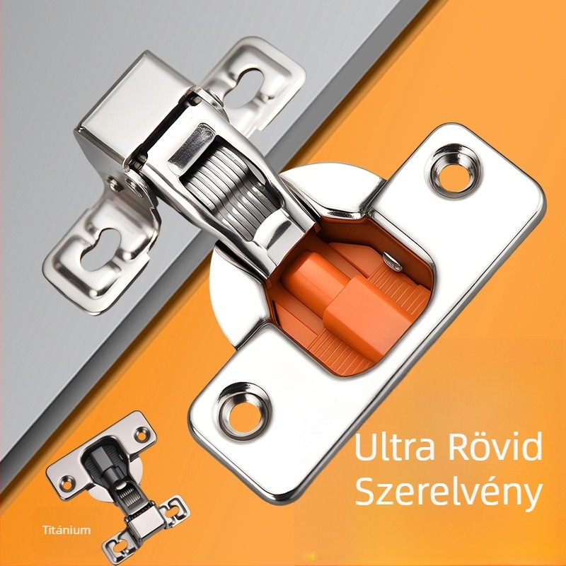Ultra rövid karú csillapító pánt alacsony méretű szekrényekhez, 1 mm hidegen hengerelt acél, elektroplatott felület