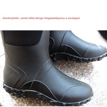Férfiaknak készült magas esőcsizma - PVC felső rész, EVA talpbetét, pamut bélés, csúszásmentes talp, meleg
