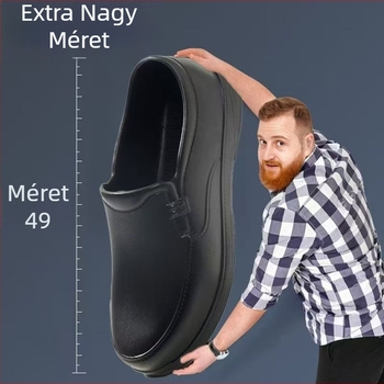 Férfi vízálló, csúszásmentes szakácscipő – könnyű, lélegző konyhai munkacipő, Slip-On, gumitalp