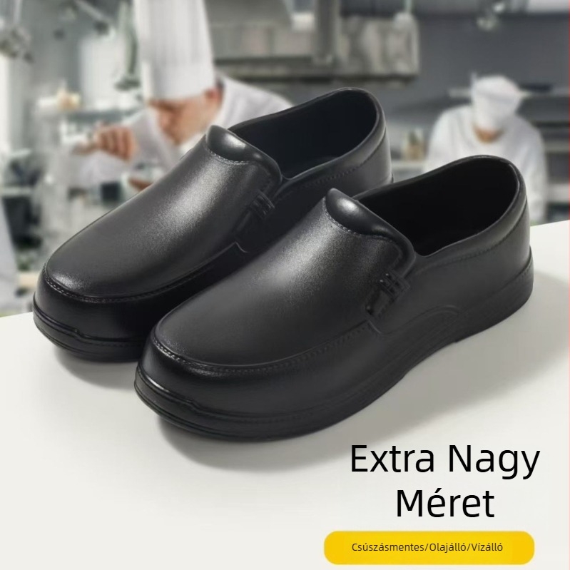 Férfi vízálló, csúszásmentes szakácscipő – könnyű, lélegző konyhai munkacipő, Slip-On, gumitalp