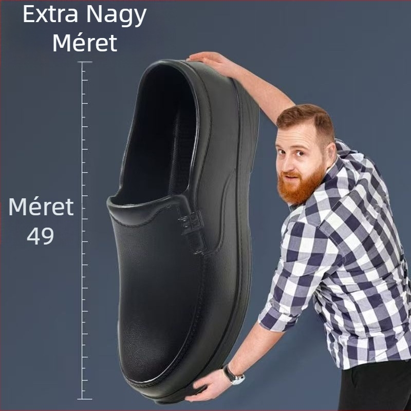 Férfi vízálló, csúszásmentes szakácscipő – könnyű, lélegző konyhai munkacipő, Slip-On, gumitalp