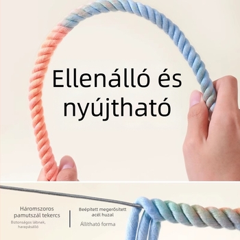 Papagáj játék: szivárványos színátmenetes kötél, kapaszkodó és mászó kötél – a csőr és a karma reszelésére, kalitka kiegészítő