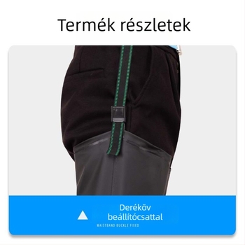 Uniszex rizstermelésre szolgáló csizma, térd feletti, PVC felső rész, PU talp, négy évszakos, injektált öntött talp