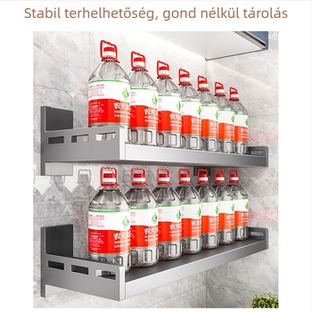 Fali mikrosütő-, rizsfőző- és sütő-állvány – szénacél, telepítés nélkül, többfunkciós konyhai szervező