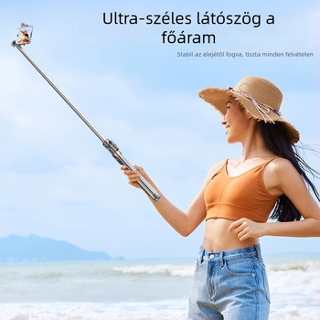 Szelfi stabilizátor anti-shake, Bluetooth, LED világítás, távirányító