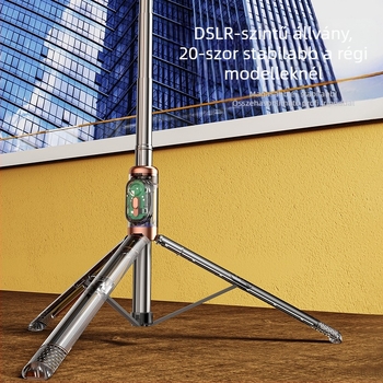 Szelfi stabilizátor anti-shake, Bluetooth, LED világítás, távirányító