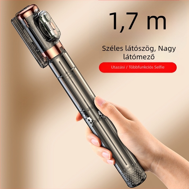 Szelfi stabilizátor anti-shake, Bluetooth, LED világítás, távirányító