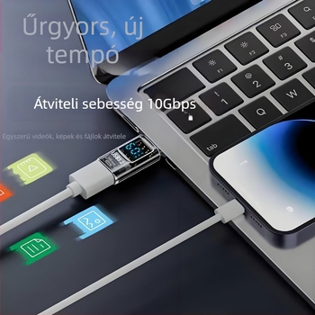 USB digitális kijelző adapter, feszültség, áram és teljesítmény megjelenítésével – Tanigawa Adapter-usb digital display, univerzális OTG-kompatibilis