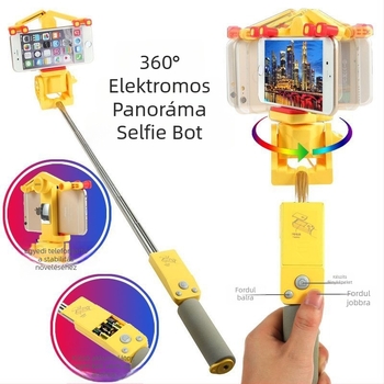 Bluetooth vezeték nélküli 360°-os elektromos forgású panorámás selfie bot, rozsdamentes acélból