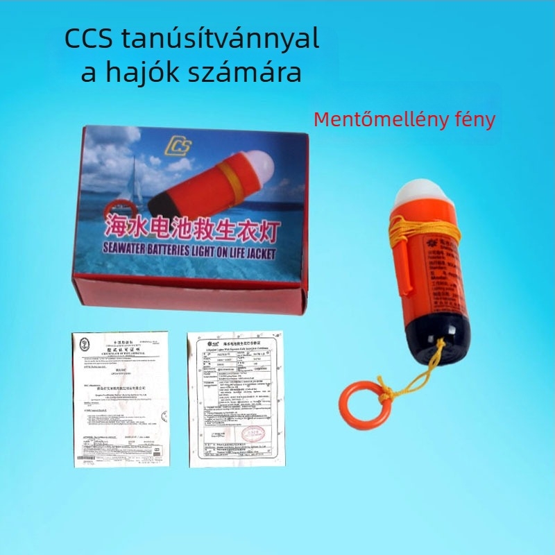 Tengeri életmentő úszógyűrű LED jelzőfénnyel, száraz akkumulátorral működtetve, CCS tanúsítványú, Peehao Accessories