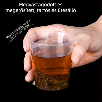 Egyszer használatos PS műanyag poharak, repülőgép-stílusú, kerek alak, kapacitás 30–480 ml, logónyomás elérhető, mikrohullámú sütőhöz nem alkalmas