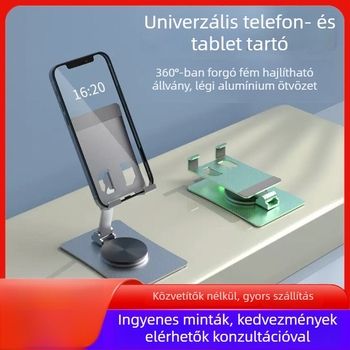 Asztali tartó telefonokhoz és tabletekhez, ötvözet, univerzális, többfunkciós, testreszabási lehetőség
