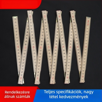 QITE Fa hajtogatható vonalzó, szokatlan alakú, kétoldalas metrikus skála, centiméteres vonalzó, Nettó tömeg 105 g