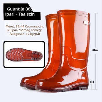 Építőipari esőcsizmák, magas szárú, PVC felsőrész, csúszásmentes, vízálló, négy évszakos