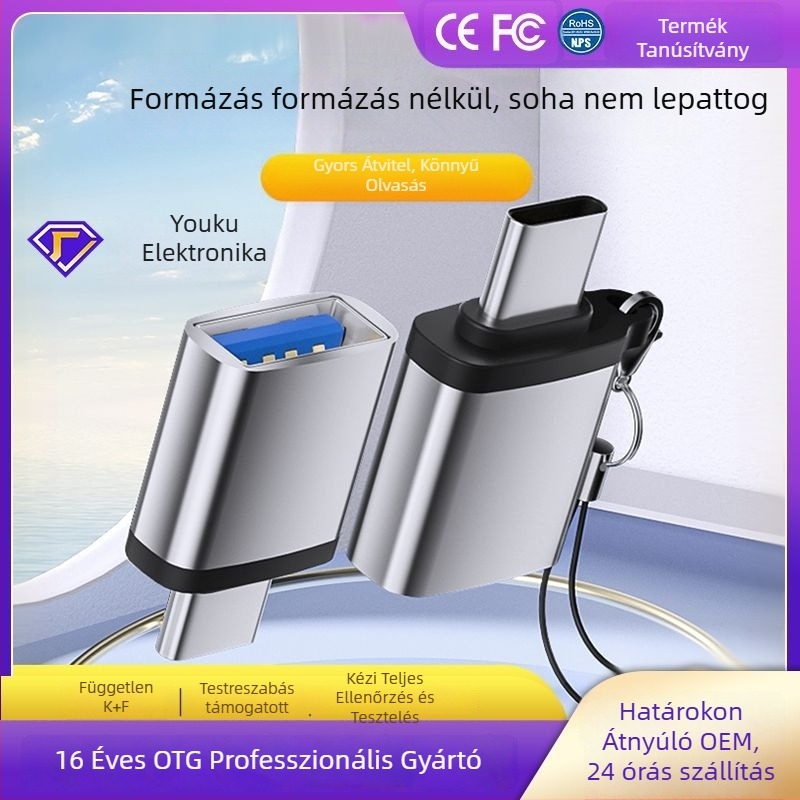 OTG Type-C USB 3.0 adapter, USB pendrive konverter Type-C eszközökhöz