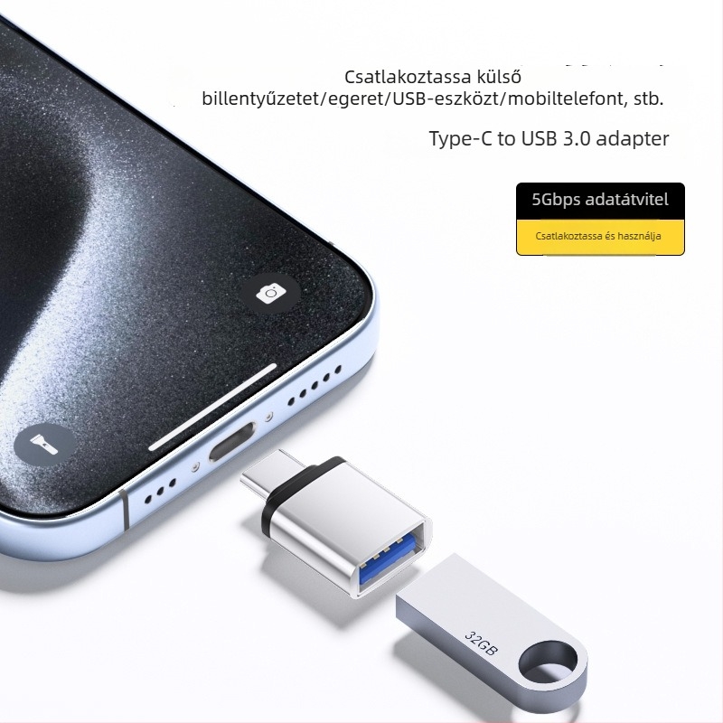 OTG Type-C USB 3.0 adapter, USB pendrive konverter Type-C eszközökhöz