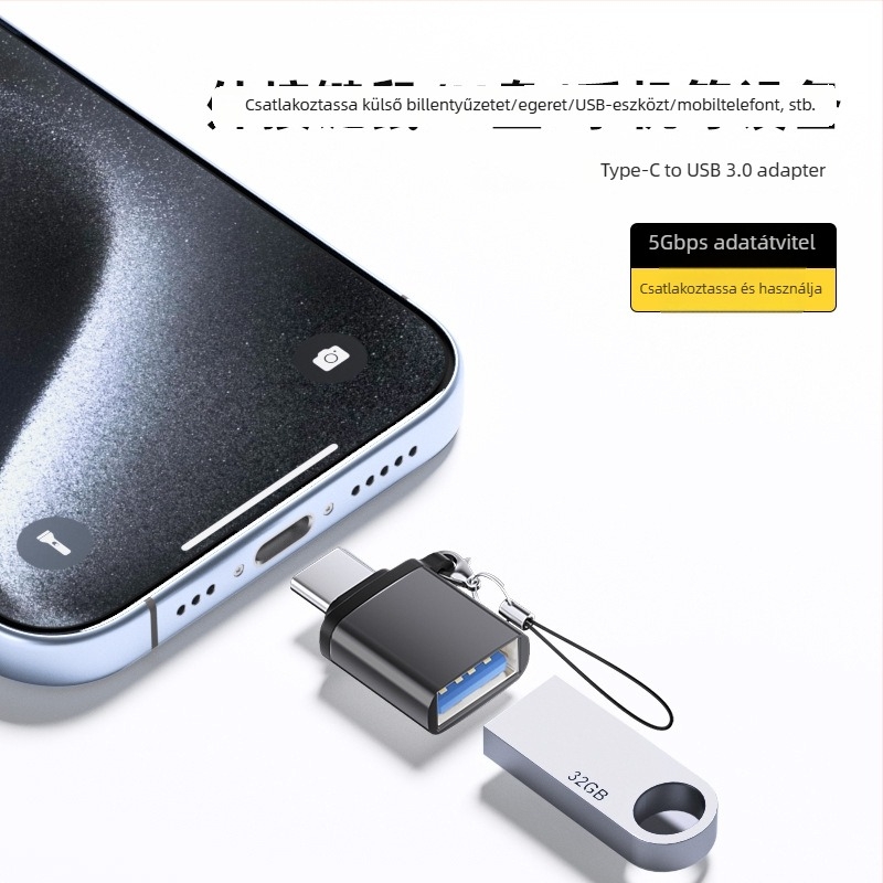 OTG Type-C USB 3.0 adapter, USB pendrive konverter Type-C eszközökhöz