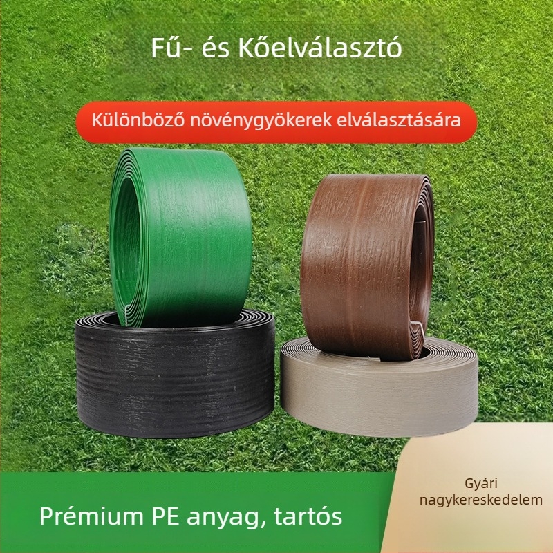 Új műanyag kertdekoráció fa mintázatú, vastagított elválasztó panel a kerthez, L-alakú gyepszőnyeg és kőburkolat elválasztására