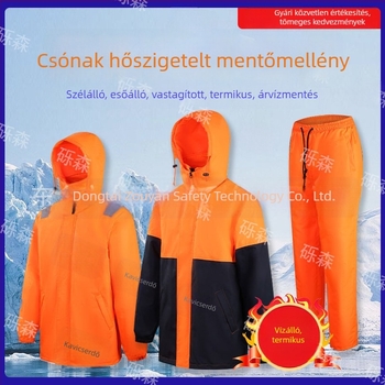 Meleg mentőmellény és vastagított tengeri munkaruházat úszóerővel, hosszú ujjú hőszigetelt ruházat horgászathoz, szél- és vízálló a tengeren