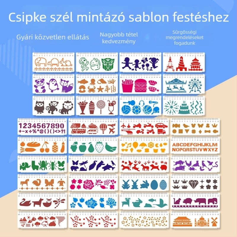 PET üreges sablonok napló- és scrapbook-hoz – sablonok a betűk kivágására és mandala