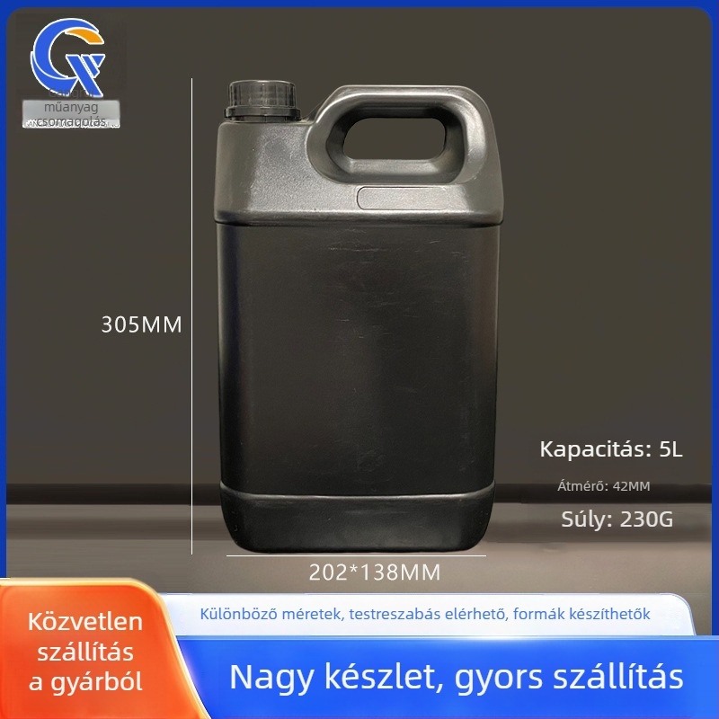 Ipari műanyag tartály fedéllel, PE anyag, falvastagság 0,1–0,5 mm, átmérő 202 mm, magasság 305 mm