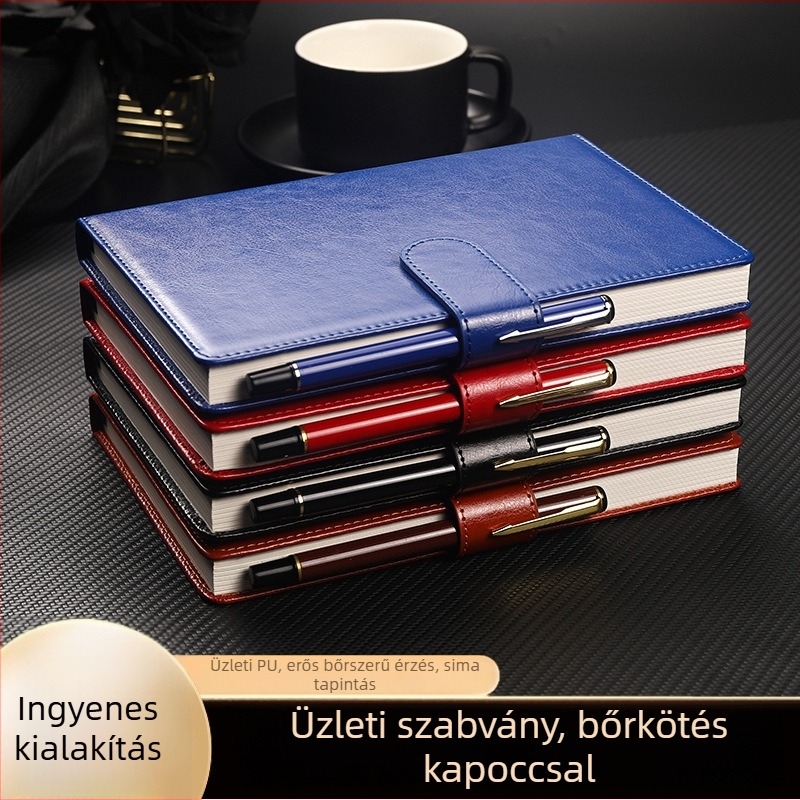Jegyzetfüzet ajándékdobozzal, személyre szabható — műbőr borító, drótos kötés, Daolin papír, 50–100 oldal, 100 g/m², Zhongjian