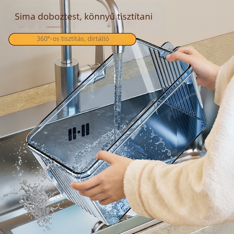 Hűtőszekrény tároló doboz – Zöldség és knédli szervező, Élelmiszer-minőségű műanyag, Fagyasztóhoz tervezve, Tojás tárolás