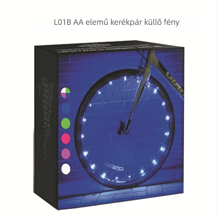 Kerékvilágítás küllőkkel, kerékpár gumilight, AA-elem működik