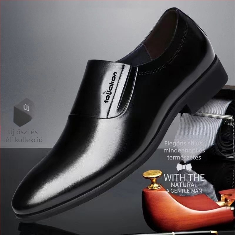 Férfi üzleti-kényelmes bőrcipő (PU felsőrész; Leather Toe Cap; Műanyag talp; Légáteresztő)