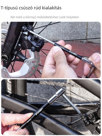Lebycle T-formájú csúszó rúddal készült hatszögletű kulcs kerékpárokhoz – hegyi és országúti kerékpárokhoz