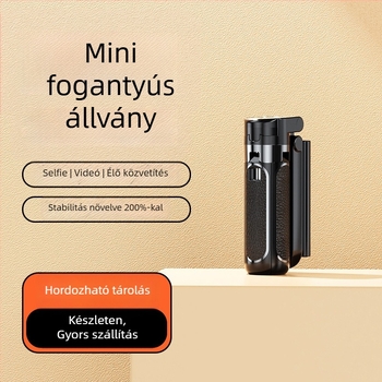 Z40 Bluetooth Selfie Bot távirányítóval, ABS+alumíniumötvözet, négylábú tartó és megvilágító fény
