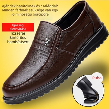 Férfi PU bőr cipő, gumírozott talp, kerek orrú, vízálló és csúszásmentes, laza tavaszi stílus