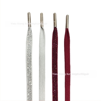 Rhinestones lapos cipőfűző sportcipőkhöz, bakancsokhoz és hétköznapi cipőkhöz — modell ZS07, hossz 140, stílus: laposfűző, elegáns megjelenés