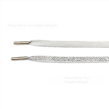 Rhinestones lapos cipőfűző sportcipőkhöz, bakancsokhoz és hétköznapi cipőkhöz — modell ZS07, hossz 140, stílus: laposfűző, elegáns megjelenés