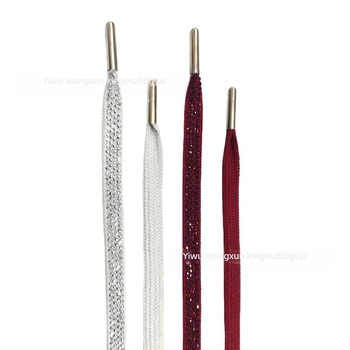 Rhinestones lapos cipőfűző sportcipőkhöz, bakancsokhoz és hétköznapi cipőkhöz — modell ZS07, hossz 140, stílus: laposfűző, elegáns megjelenés