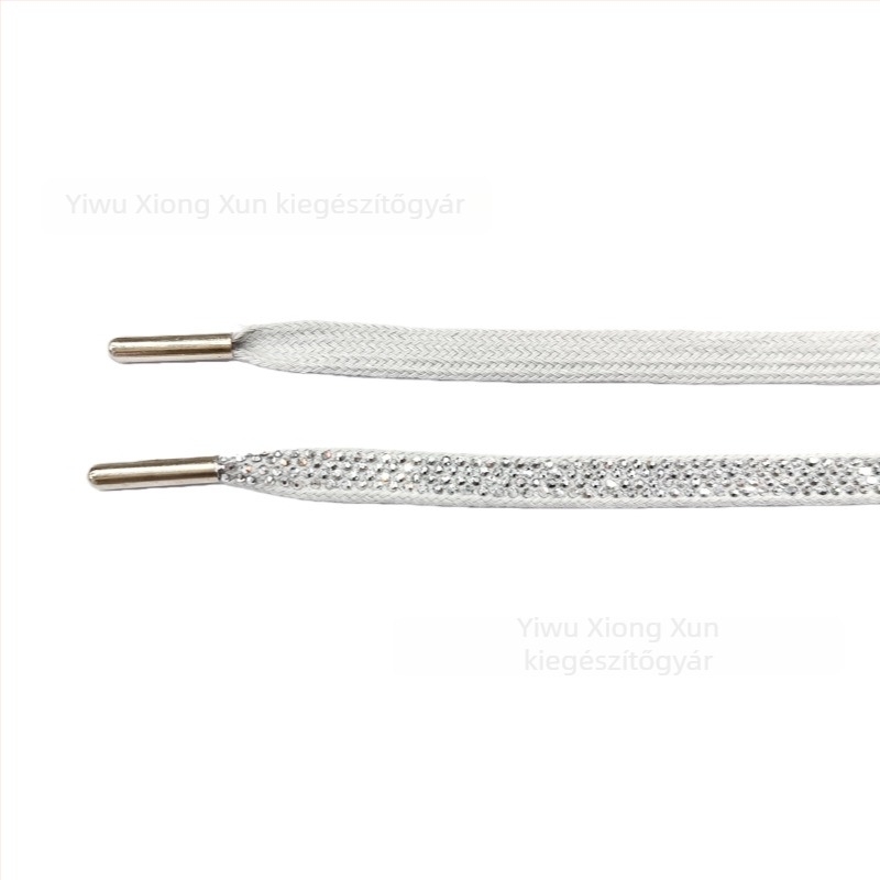 Rhinestones lapos cipőfűző sportcipőkhöz, bakancsokhoz és hétköznapi cipőkhöz — modell ZS07, hossz 140, stílus: laposfűző, elegáns megjelenés