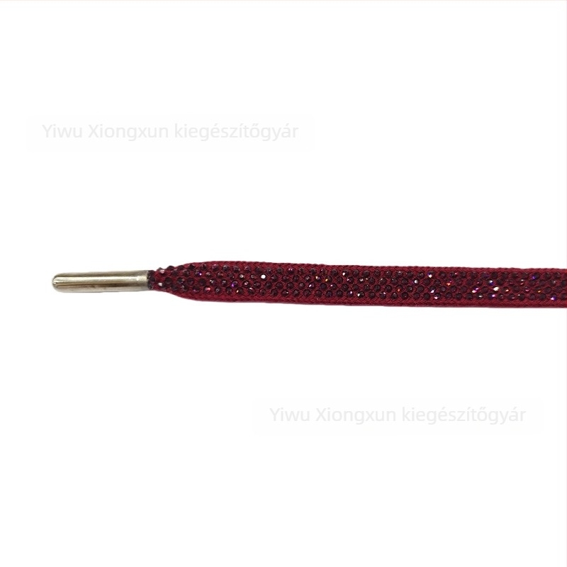 Rhinestones lapos cipőfűző sportcipőkhöz, bakancsokhoz és hétköznapi cipőkhöz — modell ZS07, hossz 140, stílus: laposfűző, elegáns megjelenés