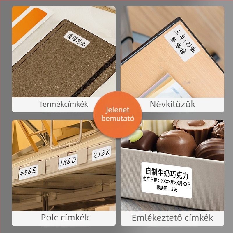 Öntapadós PVC címkék – útmutató címkék, modell: címke, 1 darab oldalanként