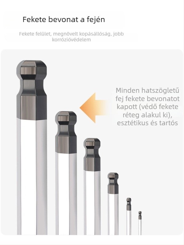 Kerékpár javító készlet: T-nyelű imbuszkulcs gömbfejjel, S2 acélból