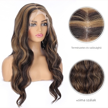 Carrie F2313 paróka, kézzel szőtt, hőálló huzal, középhosszú göndör, természetes stílus