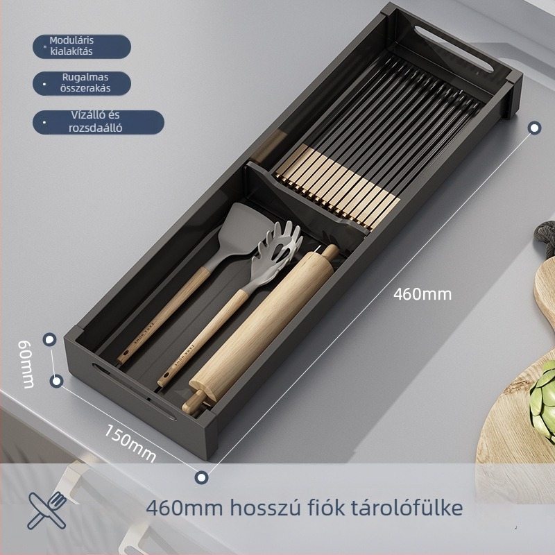 Tálak szárítóállványa fiókos, DARXINEE/Dahini, modern stílus, konyhai tárolóállvány