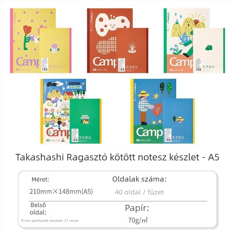 Notesz, retro stílusú, nyers fa cellulóz papír, 40 g, 1–50 oldal