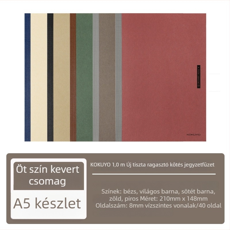 Notesz, retro stílusú, nyers fa cellulóz papír, 40 g, 1–50 oldal