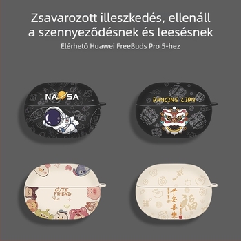 Huawei FreeBuds Pro 5 védőtok, kézzel készített, rajzfilm stílusú, vízátviteles matrica