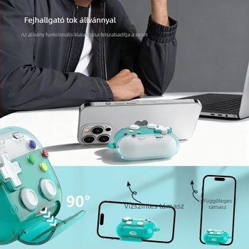 Átlátszó tok AirPods 4-hez és AirPods Pro 3-hoz állvánnyal