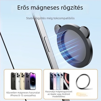 Mágneses okostelefonos szelfi tükör, képstabilizációval, Bluetooth-szal és távirányítóval, univerzális stílus, műanyag kivitel